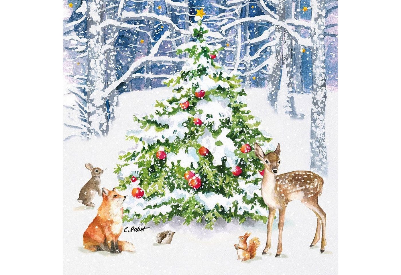 PPD Papierserviette 20 Servietten Winter Forest 33x33cm, (20 St) von PPD