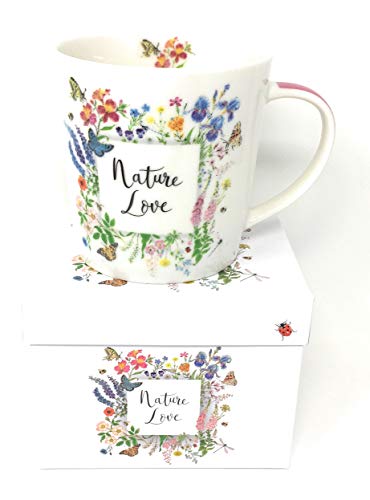 Tasse Becher Porzellan bunte Blumen Geschenkkarton von Paperproducts Design