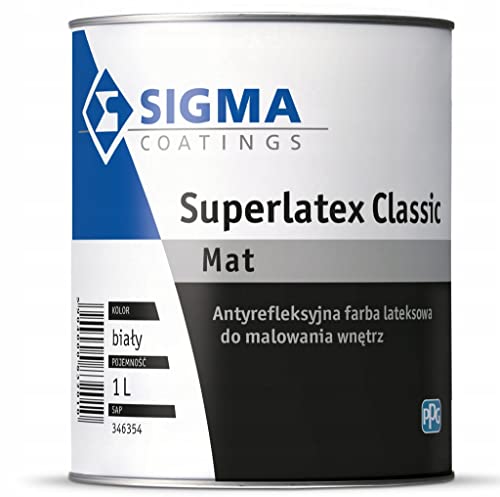 PPG Sigma Wandfarbe Deckenfarbe Küchenmöbel Superlatex Classic Mattlack 1L Weiß von PPG