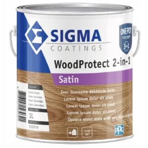 Sigma WoodProtect 2in1 Holzfarbe Holzlack Schwarz Braun Grau Weiß Blau Grün Farben zur Auswahl 1701 1L von PPG
