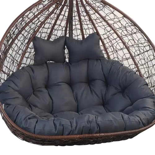 PPGE HOME 2 Personen, Doppel Hängesesselkissen, Doppeltes Hängestuhl Sitzkissen, Dicker Schaukelsitzkissen, Hängekorb Stuhlkissen, 2 Personen Hängendes Ei-stuhlkissen(Size:150X110CM,Color:Dunkelgrau) von PPGE HOME