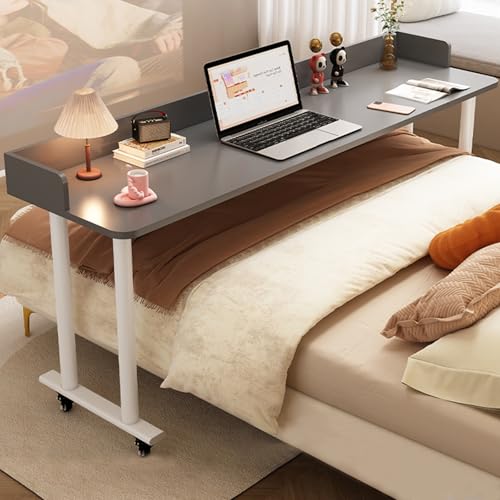 Computertisch, Schreibtisch mit Rollen, Beistelltisch auf Rädern für Doppelbe, Steharbeitsplatz, Essenstablett, Schreibtisch, Rolltisch, für das Schlafzimmer zu(Size:130x40x80cm,Color:grau + weiß) Computertisch, Schreibtisch mit Rollen, Beistelltisch auf Rädern für Doppelbe, Steharbeitsplatz, Essenstablett, Schreibtisch, Rolltisch, für das Schlafzimmer zu(Size:130x40x80cm,Color:grau + weiß) von PPGE Home