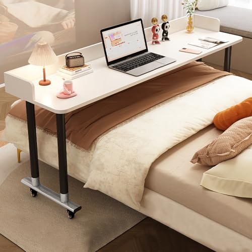 Computertisch, Schreibtisch mit Rollen, Beistelltisch auf Rädern für Doppelbe, Steharbeitsplatz, Essenstablett, Schreibtisch, Rolltisch, für das Schlafzimmer zu(Size:210x40x80cm,Color:weiß + schwarz) Computertisch, Schreibtisch mit Rollen, Beistelltisch auf Rädern für Doppelbe, Steharbeitsplatz, Essenstablett, Schreibtisch, Rolltisch, für das Schlafzimmer zu(Size:210x40x80cm,Color:weiß + schwarz) von PPGE Home