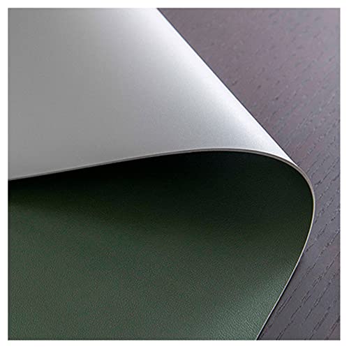 Kunstleder Tischdecke, 2 mm Tischwäsche Rechteckig/Quadrat, Leder Tischauflage Abwaschbar Wasserdicht Wetterfest, Beidseitig Verwendbar Tischtuch für Esstisch Küche S(Size:100×100 cm,Color:Grün+Grau) von PPGE Home