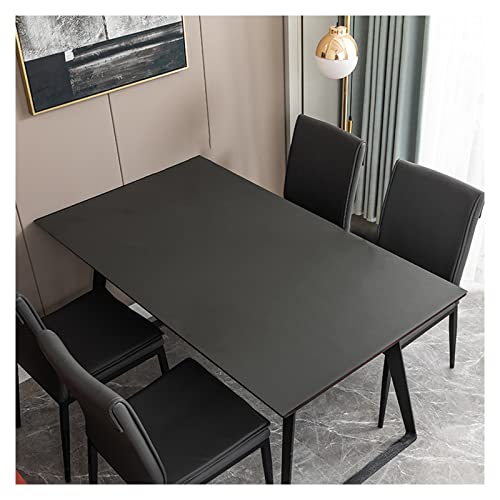 Kunstleder Tischdecke, Tischdecke Abwischbar Wasserdicht Outdoor Wetterfes Tischschutz, Leder Tischauflage, Tischdecke Küche Moderne Deko, Tischdeckenunterlage Rutsch(Size: 90×160 cm,Color:Dunkelgrau) von PPGE Home