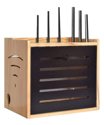 PPGE Home Router Schrank, Holz Dekoration Box, WiFi-Router Aufbewahrungsbox, Router und Kabel Verstecken Kästen Box, Kabelboxen Wandmontage/Desktop Kabel Aufbewahrungsbox Wooden Box von PPGE Home