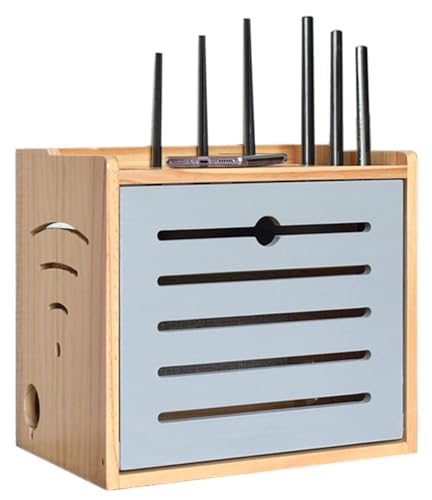 PPGE Home Router Schrank, Holz Dekoration Box, WiFi-Router Aufbewahrungsbox, Router und Kabel Verstecken Kästen Box, Kabelboxen Wandmontage/Desktop Kabel Aufbewahrungsbox Wooden Box von PPGE Home