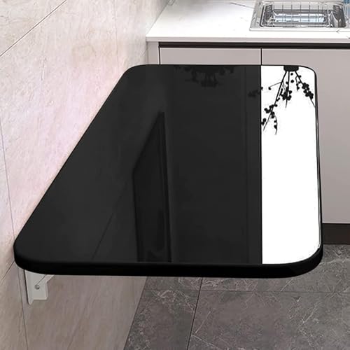 Platzsparender Wandtisch – Faltbarer Esstisch, Schreibtisch und Computertisch für Kleine Räume(Size:50X30CM,Color:schwarz) von PPGE Home
