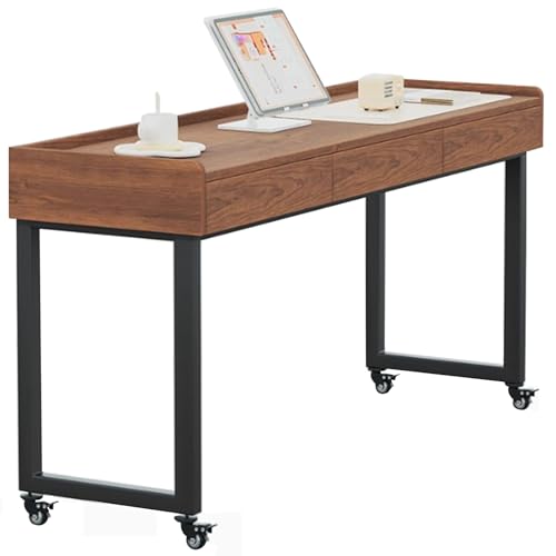Schreibtisch mit Rollen, Beistelltisch auf Rädern für Doppelbe, Computertisch, Steharbeitsplatz, Essenstablett, Schreibtisch, Rolltisch, für das Schlafzimmer zu Hause(Size:230×60×80cm,Color:a) von PPGE Home