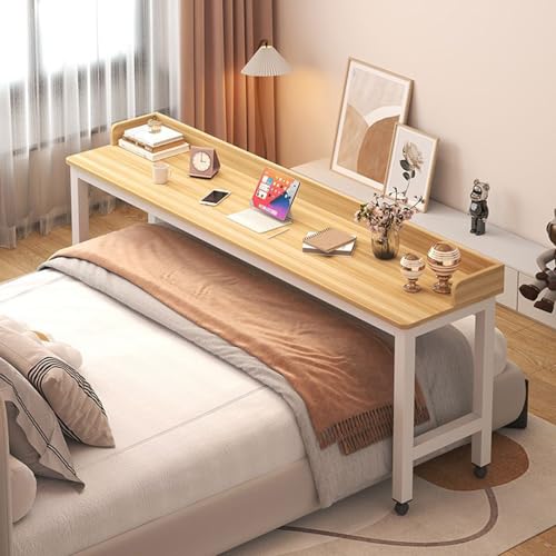Schreibtisch mit Rollen, Essenstablett, Schreibtisch, Rolltisch, Betttisch Laptop Pflegetisch Mobiler Schreibtisch Computertisch auf Rollen fürs Bett(Size:170×40×80CM,Color:Maple color + white frame) Schreibtisch mit Rollen, Essenstablett, Schreibtisch, Rolltisch, Betttisch Laptop Pflegetisch Mobiler Schreibtisch Computertisch auf Rollen fürs Bett(Size:170×40×80CM,Color:Maple color + white frame) von PPGE Home