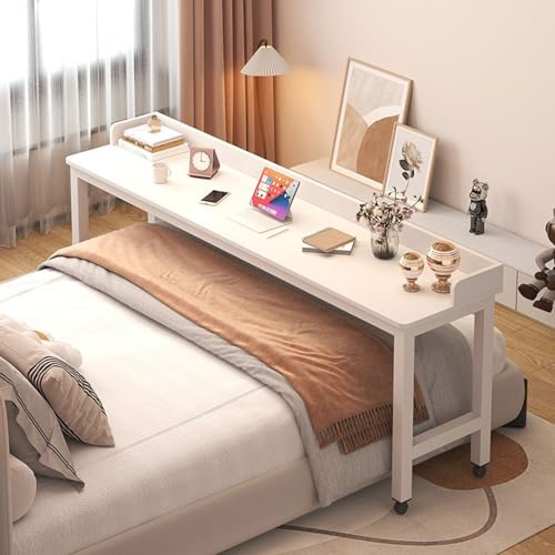 Schreibtisch mit Rollen, Essenstablett, Schreibtisch, Rolltisch, Betttisch Laptop Pflegetisch Mobiler Schreibtisch Computertisch auf Rollen fürs Bett(Size:190×40×80CM,Color:White board + white frame) Schreibtisch mit Rollen, Essenstablett, Schreibtisch, Rolltisch, Betttisch Laptop Pflegetisch Mobiler Schreibtisch Computertisch auf Rollen fürs Bett(Size:190×40×80CM,Color:White board + white frame) von PPGE Home