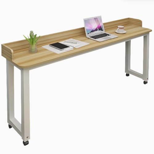 Überbetttisch mit Rollen, Betttisch Laptop Pflegetisch Mobiler Schreibtisch Computertisch auf Rollen fürs Bett, Beistelltisch auf Rädern für Doppelbett(Size:190×40×80cm,Color:b) von PPGE Home