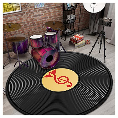 Schallschutz Teppich, Schlagzeugteppich Rund, Schallschutz Klavier Teppich, Schallschutzmatte für Bass Drum Snare Rug Elektronische Trommel Jazztrommel Klavier Antivibrationsmat(Size:200 CM,Color:D) von PPGE