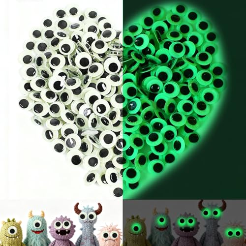 Selbstklebende Wackelaugen Klein 300 PCS Leuchtende Selbstklebende Wackelaugen 12MM Selbstklebend Wackelaugen Kunststoff Augen zum Basteln Kulleraugen Selbstklebend für DIY Scrapbooking Handwerk von PPGGOPP