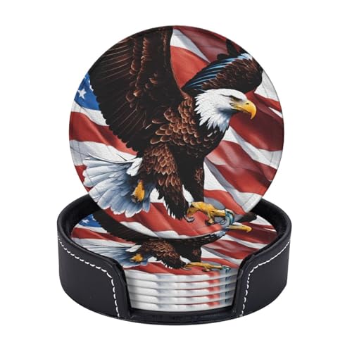 Adler mit USA-Flagge, leicht, tragbar, Untersetzer, Couchtisch, Esszimmer, Büro, Restaurant, Dekoration, 6 Stück Adler mit USA-Flagge, leicht, tragbar, Untersetzer, Couchtisch, Esszimmer, Büro, Restaurant, Dekoration, 6 Stück von PPHGUT