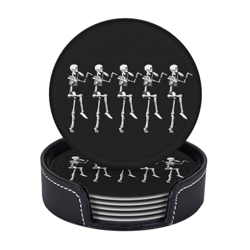 Bewegliche Halloween-Untersetzer, Skelett-Totenkopf-Druck, leicht, tragbar, für Couchtisch, Esszimmer, Büro, Restaurant, Dekoration, 6 Stück Bewegliche Halloween-Untersetzer, Skelett-Totenkopf-Druck, leicht, tragbar, für Couchtisch, Esszimmer, Büro, Restaurant, Dekoration, 6 Stück von PPHGUT