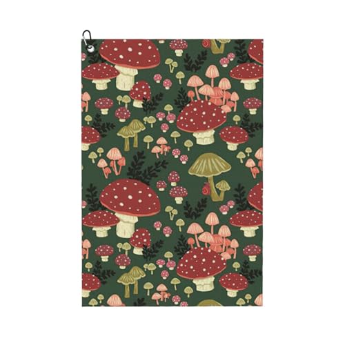 Bright Mushrooms Kunstdruck Golf-Handtuch, schnell trocknend, praktische Handtücher, Strand, Yoga, Sport, Reinigungswerkzeug, funktional von PPHGUT