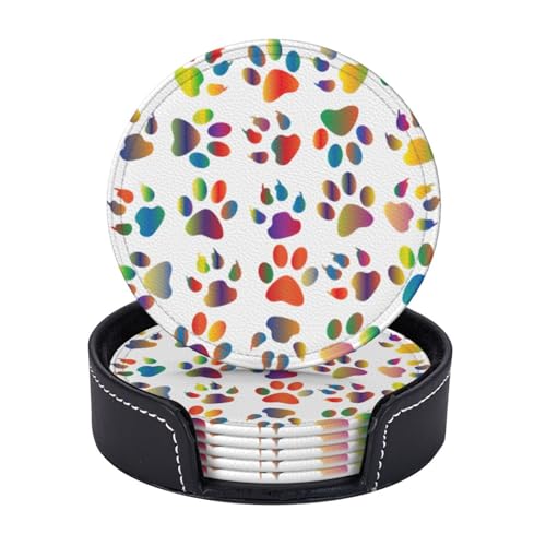 Bunte Hundepfoten-Untersetzer, leicht, tragbar, für Couchtisch, Esszimmer, Büro, Restaurant, Dekoration, 6 Stück Bunte Hundepfoten-Untersetzer, leicht, tragbar, für Couchtisch, Esszimmer, Büro, Restaurant, Dekoration, 6 Stück von PPHGUT
