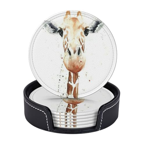 Clevere Untersetzer mit Giraffen-Druck, leicht, tragbar, für Couchtisch, Esszimmer, Büro, Restaurant, Dekoration, 6 Stück von PPHGUT