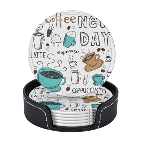Delicious Coffee Print 6 Stück leichte tragbare Untersetzer Couchtisch Esszimmer Büro Restaurant Dekor Delicious Coffee Print 6 Stück leichte tragbare Untersetzer Couchtisch Esszimmer Büro Restaurant Dekor von PPHGUT