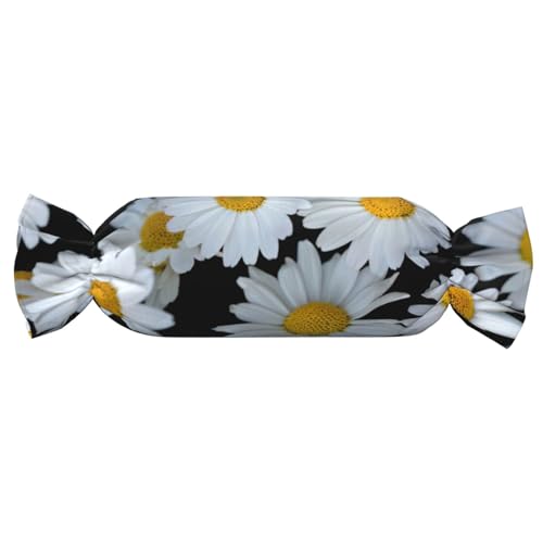 Gänseblümchen, weißer Druck, Bonbonform, vielseitig, bequem, Überwurfkissen, Zuhause, Schlafzimmer, Sofa, Yoga, Reisen Gänseblümchen, weißer Druck, Bonbonform, vielseitig, bequem, Überwurfkissen, Zuhause, Schlafzimmer, Sofa, Yoga, Reisen von PPHGUT