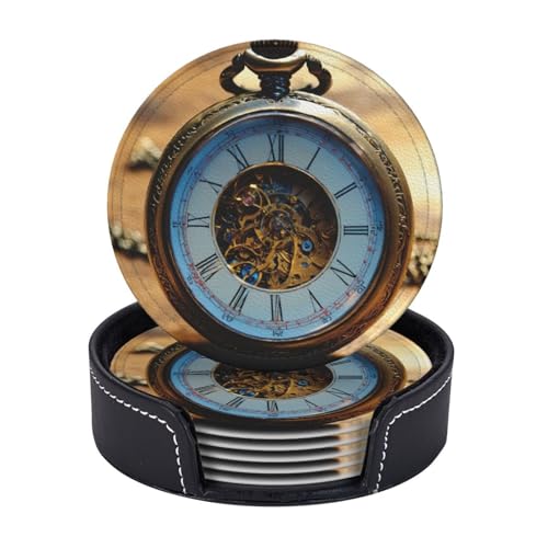 Gears Clock Untersetzer, Bronze, Jahrhundertdruck, leicht, tragbar, für Couchtisch, Esszimmer, Büro, Restaurant, Dekoration, 6 Stück Gears Clock Untersetzer, Bronze, Jahrhundertdruck, leicht, tragbar, für Couchtisch, Esszimmer, Büro, Restaurant, Dekoration, 6 Stück von PPHGUT