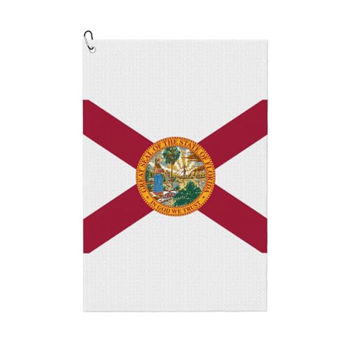Golf-Handtuch, Motiv: Flagge von Florida, schnell trocknend, praktische Handtücher, Strand, Yoga, Sport, Reinigungswerkzeug, funktional Golf-Handtuch, Motiv: Flagge von Florida, schnell trocknend, praktische Handtücher, Strand, Yoga, Sport, Reinigungswerkzeug, funktional von PPHGUT