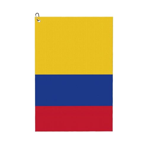 Golf-Handtuch, Motiv: Flagge von Kolumbien, schnelltrocknend, praktische Handtücher, Strand, Yoga, Sport, Reinigungswerkzeug, funktional von PPHGUT