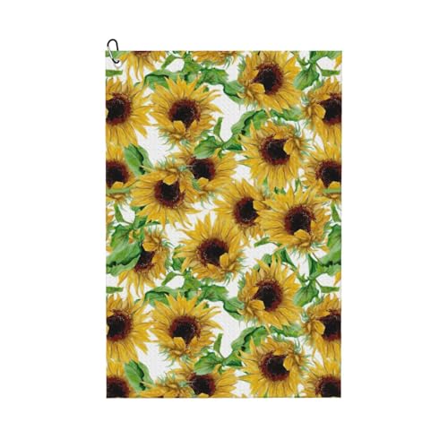 Golf-Handtuch, Motiv: gelbe Sonnenblumen, schnell trocknend, praktische Handtücher, Strand, Yoga, Sport, Reinigungswerkzeug, funktional Golf-Handtuch, Motiv: gelbe Sonnenblumen, schnell trocknend, praktische Handtücher, Strand, Yoga, Sport, Reinigungswerkzeug, funktional von PPHGUT