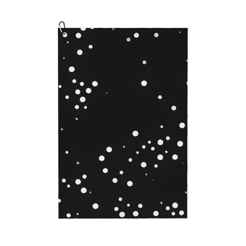 Golf-Handtuch, rund, Punktemuster, schnell trocknend, praktisch, für Strand, Yoga, Sport, Reinigungswerkzeug, funktional, Schwarz Golf-Handtuch, rund, Punktemuster, schnell trocknend, praktisch, für Strand, Yoga, Sport, Reinigungswerkzeug, funktional, Schwarz von PPHGUT