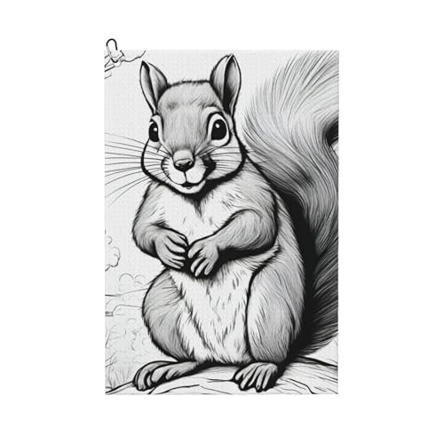 Golf-Handtuch mit Cartoon-Eichhörnchen-Druck, schnell trocknend, praktische Handtücher, Strand, Yoga, Sport, Reinigungswerkzeug, funktional Golf-Handtuch mit Cartoon-Eichhörnchen-Druck, schnell trocknend, praktische Handtücher, Strand, Yoga, Sport, Reinigungswerkzeug, funktional von PPHGUT