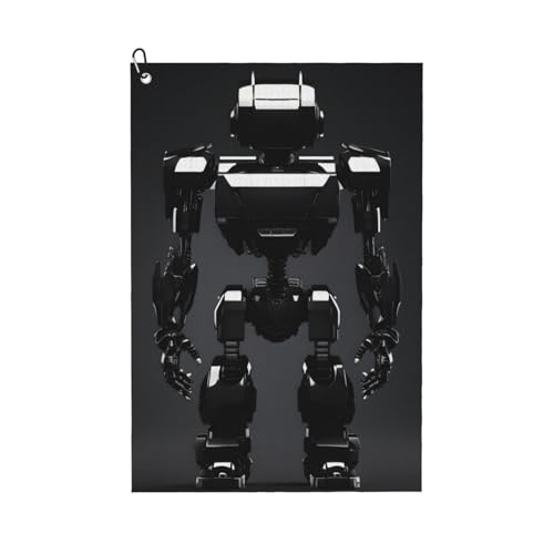 Golf-Handtuch mit Roboterdruck, schnell trocknend, praktische Handtücher, Strand, Yoga, Sport, Reinigungswerkzeug, funktional, Schwarz Golf-Handtuch mit Roboterdruck, schnell trocknend, praktische Handtücher, Strand, Yoga, Sport, Reinigungswerkzeug, funktional, Schwarz von PPHGUT