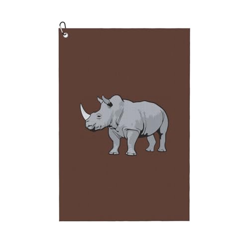 Golf-Handtuch mit Tier-Nashorn-Druck, schnell trocknend, praktische Handtücher, Strand, Yoga, Sport, Reinigungswerkzeug, funktional Golf-Handtuch mit Tier-Nashorn-Druck, schnell trocknend, praktische Handtücher, Strand, Yoga, Sport, Reinigungswerkzeug, funktional von PPHGUT