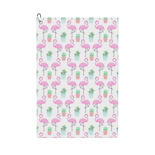 Golf-Handtuch mit tropischem Flamingo, niedlicher Kaktus-Druck, schnell trocknend, praktische Handtücher, Strand, Yoga, Sport, Reinigungswerkzeug, funktional Golf-Handtuch mit tropischem Flamingo, niedlicher Kaktus-Druck, schnell trocknend, praktische Handtücher, Strand, Yoga, Sport, Reinigungswerkzeug, funktional von PPHGUT