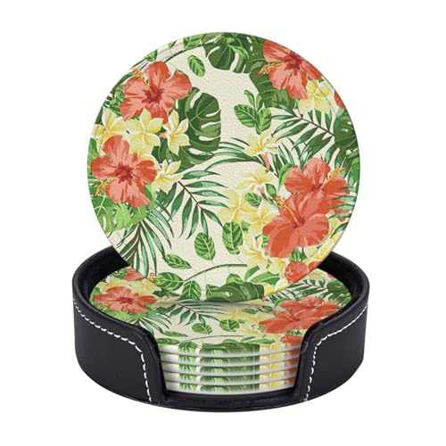 Hojas Tropicales y Flores Untersetzer mit Druck, leicht, tragbar, für Couchtisch, Esszimmer, Büro, Restaurant, Dekoration, 6 Stück Hojas Tropicales y Flores Untersetzer mit Druck, leicht, tragbar, für Couchtisch, Esszimmer, Büro, Restaurant, Dekoration, 6 Stück von PPHGUT