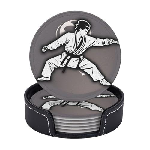 Karate-Highkick-Icon-Druck, leicht, tragbar, Untersetzer, Couchtisch, Esszimmer, Büro, Restaurant, Dekoration, 6 Stück Karate-Highkick-Icon-Druck, leicht, tragbar, Untersetzer, Couchtisch, Esszimmer, Büro, Restaurant, Dekoration, 6 Stück von PPHGUT