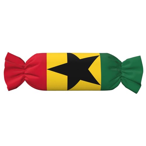 Kissen in Bonbonform, Motiv: Flagge von Ghana, vielseitig, bequem, für Zuhause, Schlafzimmer, Sofa, Yoga, Reisen Kissen in Bonbonform, Motiv: Flagge von Ghana, vielseitig, bequem, für Zuhause, Schlafzimmer, Sofa, Yoga, Reisen von PPHGUT