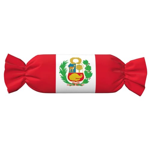 Kissen in Bonbonform, Motiv: Flagge von Peru, vielseitig, bequem, für Zuhause, Schlafzimmer, Sofa, Yoga, Reisen Kissen in Bonbonform, Motiv: Flagge von Peru, vielseitig, bequem, für Zuhause, Schlafzimmer, Sofa, Yoga, Reisen von PPHGUT
