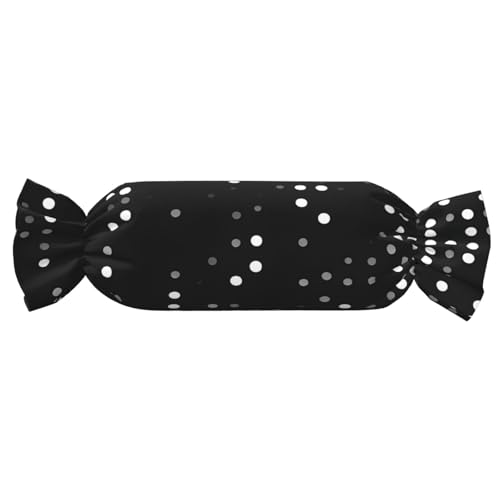 Kissen in Süßigkeitenform, rund, schwarz, mit Punkten, vielseitig, bequem, für Zuhause, Schlafzimmer, Sofa, Yoga, Reisen Kissen in Süßigkeitenform, rund, schwarz, mit Punkten, vielseitig, bequem, für Zuhause, Schlafzimmer, Sofa, Yoga, Reisen von PPHGUT