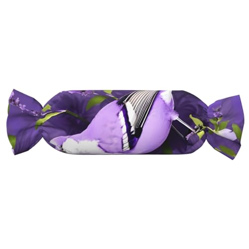 Kissen mit Vogel in lila Lavendel, Blumendruck, Süßigkeitenform, vielseitig, bequem, Überwurfkissen, Zuhause, Schlafzimmer, Sofa, Yoga, Reisen Kissen mit Vogel in lila Lavendel, Blumendruck, Süßigkeitenform, vielseitig, bequem, Überwurfkissen, Zuhause, Schlafzimmer, Sofa, Yoga, Reisen von PPHGUT