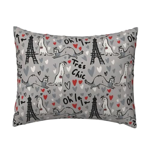 Kissenbezug mit französischem Frettchen-Druck, bequem, für Schlafzimmer, Couch, Auto, Heimdekoration, vielseitig einsetzbar, einfacher Reißverschluss Kissenbezug mit französischem Frettchen-Druck, bequem, für Schlafzimmer, Couch, Auto, Heimdekoration, vielseitig einsetzbar, einfacher Reißverschluss von PPHGUT