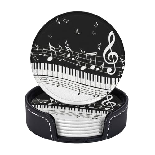 Klaviertasten mit Musiknoten-Druck, leicht, tragbar, Untersetzer, Couchtisch, Esszimmer, Büro, Restaurant, Dekoration, 6 Stück Klaviertasten mit Musiknoten-Druck, leicht, tragbar, Untersetzer, Couchtisch, Esszimmer, Büro, Restaurant, Dekoration, 6 Stück von PPHGUT