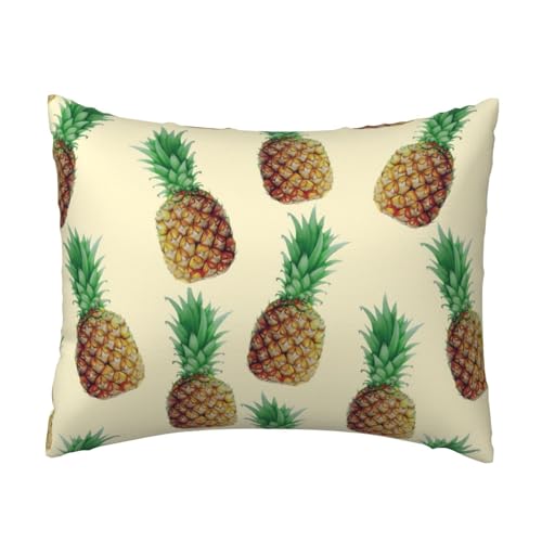 Komfort-Kissenbezug mit Ananas-Druck, für Schlafzimmer, Couch, Auto, Heimdekoration, vielseitig einsetzbar, einfacher Reißverschluss von PPHGUT