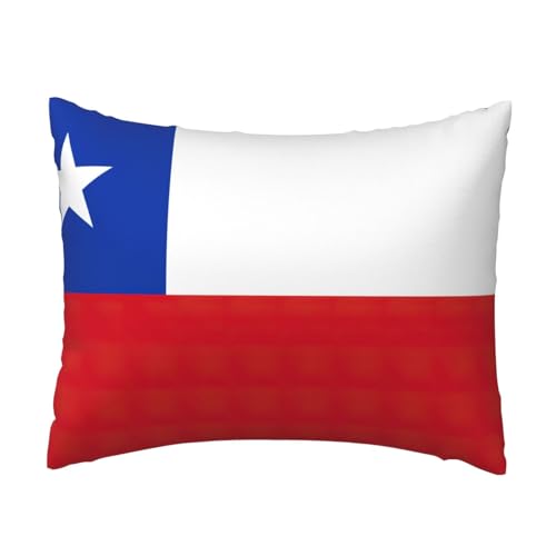 Komfort-Kissenbezug mit Flagge von Chile, für Schlafzimmer, Couch, Auto, Heimdekoration, vielseitig einsetzbar, einfacher Reißverschluss Komfort-Kissenbezug mit Flagge von Chile, für Schlafzimmer, Couch, Auto, Heimdekoration, vielseitig einsetzbar, einfacher Reißverschluss von PPHGUT