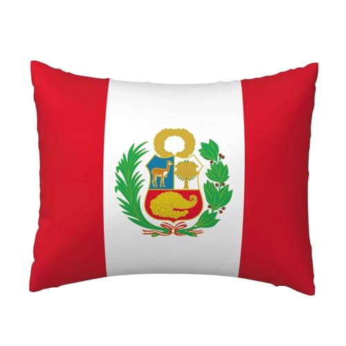 Komfort-Kissenbezug mit Peru-Flagge, für Schlafzimmer, Couch, Auto, Heimdekoration, vielseitig einsetzbar, einfacher Reißverschluss Komfort-Kissenbezug mit Peru-Flagge, für Schlafzimmer, Couch, Auto, Heimdekoration, vielseitig einsetzbar, einfacher Reißverschluss von PPHGUT