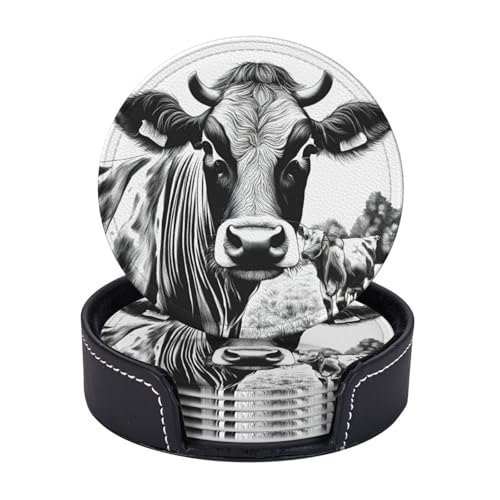 Kuh-Kollektion, 6 Stück, leicht, tragbar, Untersetzer, Couchtisch, Esszimmer, Büro, Restaurant, Dekor Kuh-Kollektion, 6 Stück, leicht, tragbar, Untersetzer, Couchtisch, Esszimmer, Büro, Restaurant, Dekor von PPHGUT