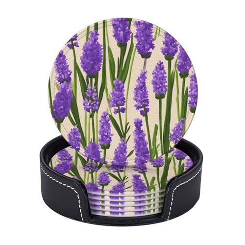 Lavendel-Stempel-Druck, leicht, tragbar, Untersetzer, Couchtisch, Esszimmer, Büro, Restaurant, Dekoration, 6 Stück Lavendel-Stempel-Druck, leicht, tragbar, Untersetzer, Couchtisch, Esszimmer, Büro, Restaurant, Dekoration, 6 Stück von PPHGUT
