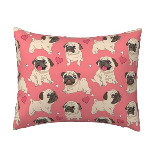 Lustiger Cartoon-Mops-Hunde-Druck, bequemer Kissenbezug, Schlafzimmer, Couch, Auto, Heimdekoration, vielseitig einsetzbar, einfacher Reißverschluss Lustiger Cartoon-Mops-Hunde-Druck, bequemer Kissenbezug, Schlafzimmer, Couch, Auto, Heimdekoration, vielseitig einsetzbar, einfacher Reißverschluss von PPHGUT