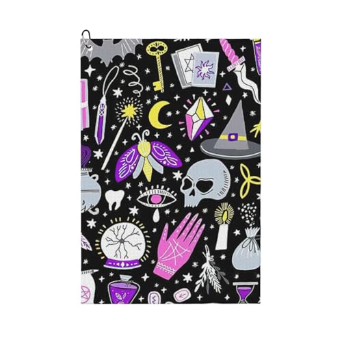 Magic Witch Witchcraft Bohemian Drawing Print Golf Towel Quick Dry Convenient Towels Beach Yoga Sports Cleaning Tool Functional Magic Witch Witchcraft Bohemian Drawing Print Golf Towel Quick Dry Convenient Towels Beach Yoga Sports Cleaning Tool Functional von PPHGUT