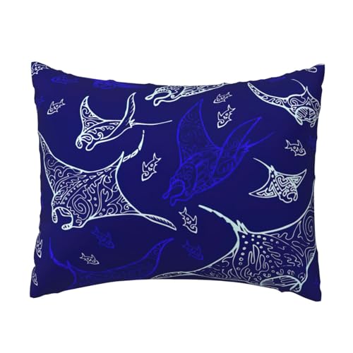 Manta Ray und Fisch-Druck, Komfort-Kissenbezug, Schlafzimmer, Couch, Auto, Heimdekoration, vielseitig einsetzbar, einfacher Reißverschluss Manta Ray und Fisch-Druck, Komfort-Kissenbezug, Schlafzimmer, Couch, Auto, Heimdekoration, vielseitig einsetzbar, einfacher Reißverschluss von PPHGUT